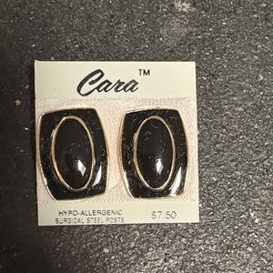 Cara 90s Black and Gold Earrings